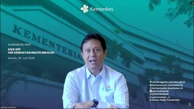 Konferensi pers program Cek Kesehatan Gratis seklolah