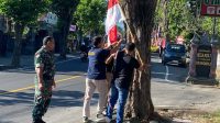 Pengibaran bendera merah putih di Buleleng.