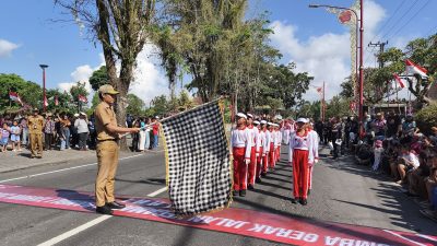 Lomba gerak jalan SD se-Kecamatan Bangli.