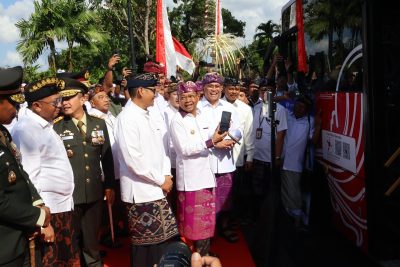 Peringatan HUT ke-67 Provinsi Bali yang dirangkaian dengan launching pembayaran digital QRIS Tap pada layanan Trans Metro Dewata dan Trans Sarbagita.