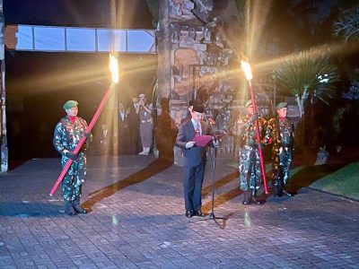 Sekda Dewa Made Indra menjadi Inspektur Upacara Apel Kehormatan dan Renungan Suci dalam rangka Peringatan Ke-80 HUT Kemerdekaan RI.