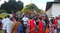 Pasar murah dalam rangka peringatan HUT ke-80 RI yang berlangsung di Pasar Desa Adat Penatih.