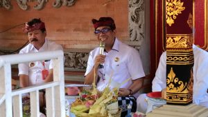 Bupati Sanjaya didampingi Wakil Bupati Dirga menghadiri uleman Ngupasaksi Upacara Dewa Yadnya lan Rsi Yadnya Pediksan/Dwijati di Griya Taman Belayu