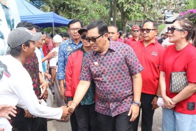 Bupati Sanjaya bersama para jajaran meninjau langsung lokasi bencana akibat cuaca ekstrem yang terjadi di wilayah Desa Sanggulan, Desa Banjar Anyar, Kediri, Tabanan
