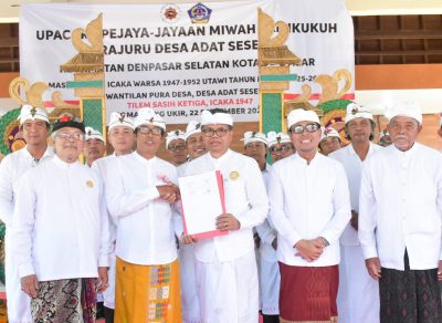Pengukuhan Bendesa Adat Sesetan, I Made Sudama, Masa Ayahan Icaka Warsa 1047-1952 atau Tahun Masehi 2025-2030