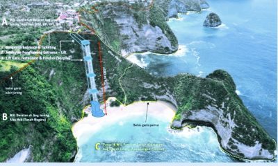 Proyek lift kaca setinggi 180 meter yang terletak di Pantai Kelingking, Nusa Penida, Klungkung, Bali - (Foto: Dok LenteraEsai)