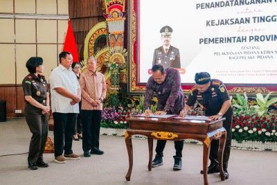 Wabup Badung Ikuti Penandatanganan PKS Pidana Kerja Sosial