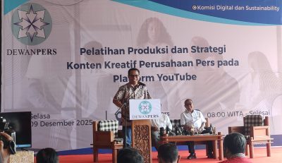 Dewan Pers Gandeng YouTube Gelar Pelatihan Strategi Konten Kreatif bagi Perusahaan Pers