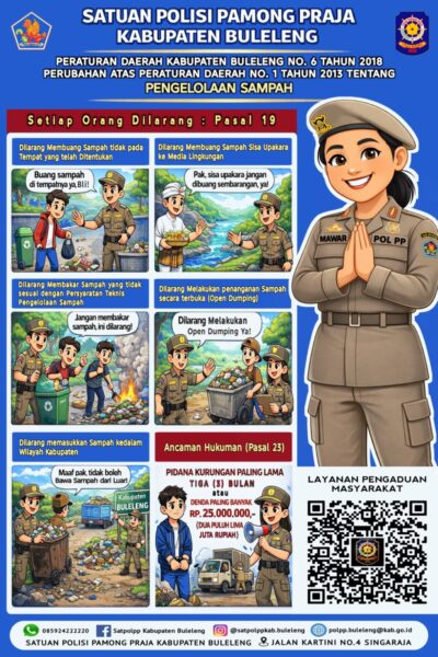 Gencarkan Sosialisasi Pengelolaan Sampah, Satpol PP Buleleng Luncurkan Poster Edukatif