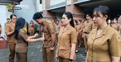 Peringatan Hari Perpustakaan, Dispusar Gianyar Laksanakan Apel dan Pembukaan Bimtek