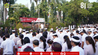 Pemkab Gianyar Gelar Upacara Peringatan Hari Jadi ke-68 Provinsi Bali