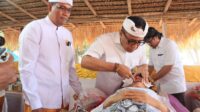 Wali Kota Jaya Negara Ngayah Nyangging Upacara Metatah Massal di Kesiman